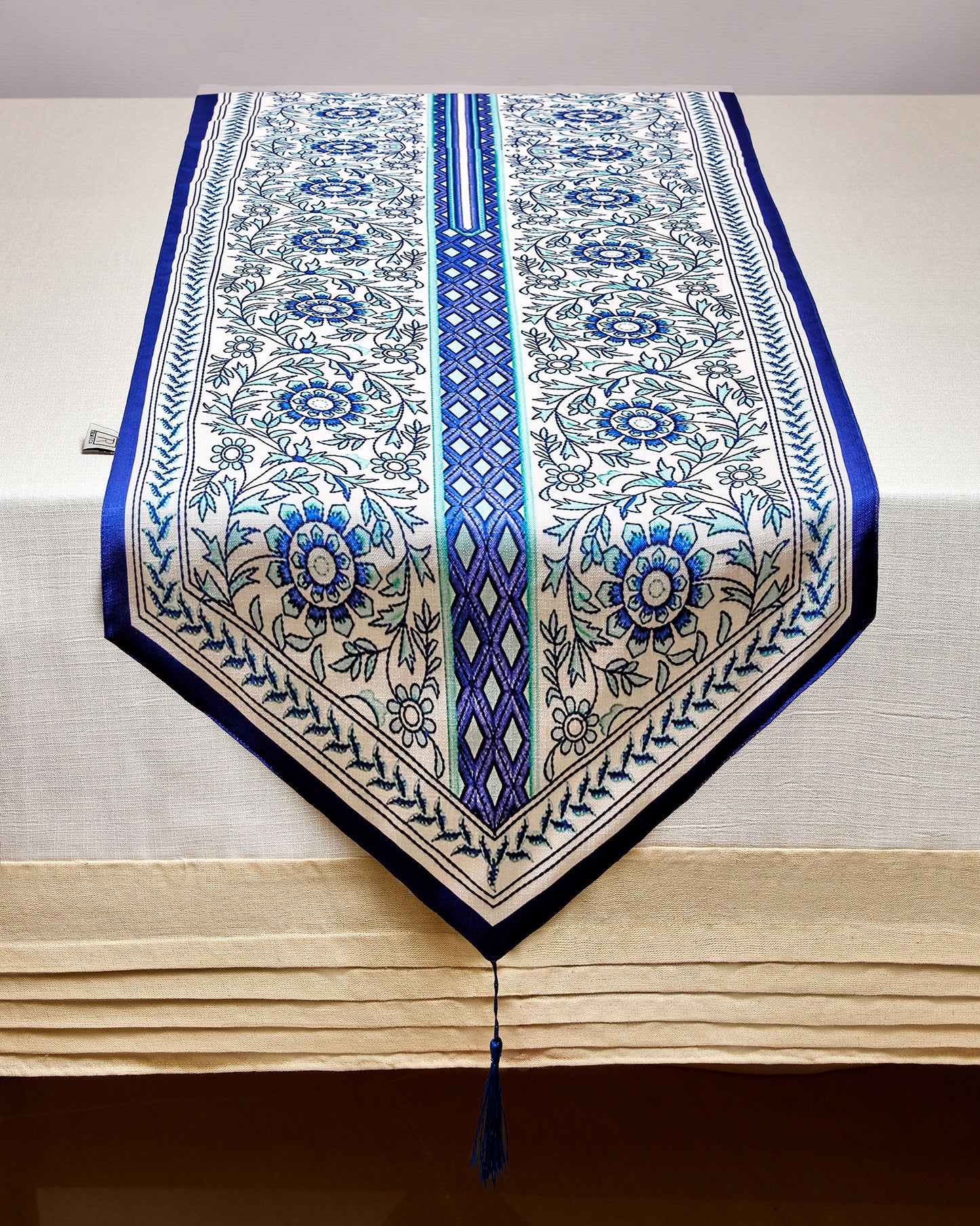 Blue Flower Table Runner.