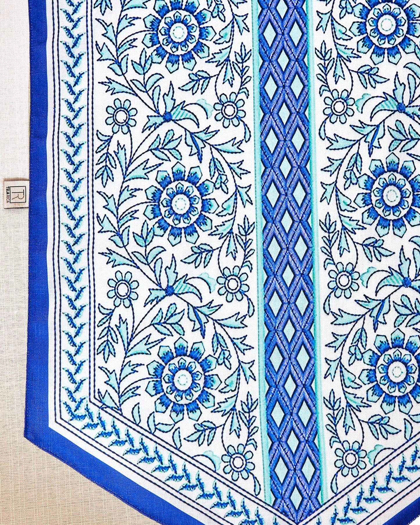 Blue Flower Table Runner.