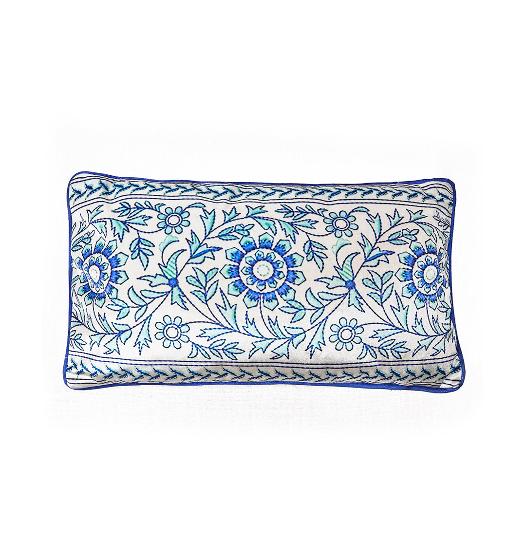 Blue Moroccan Flower Cushion
