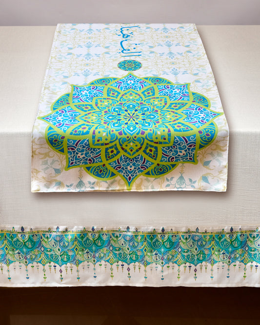 Mint Mandala Table Runner