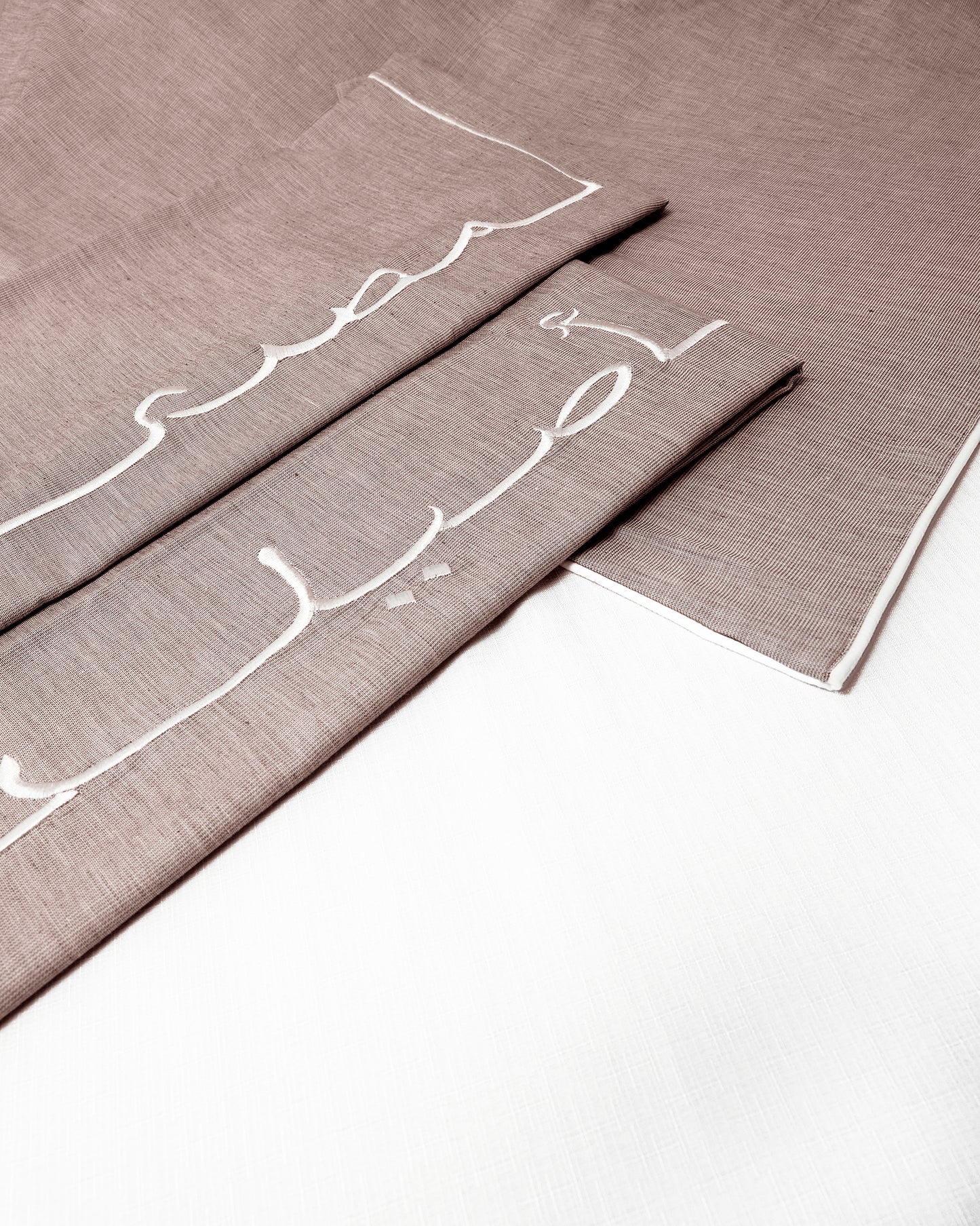 Masry Aseel Embroidered Brown Pillow Cases