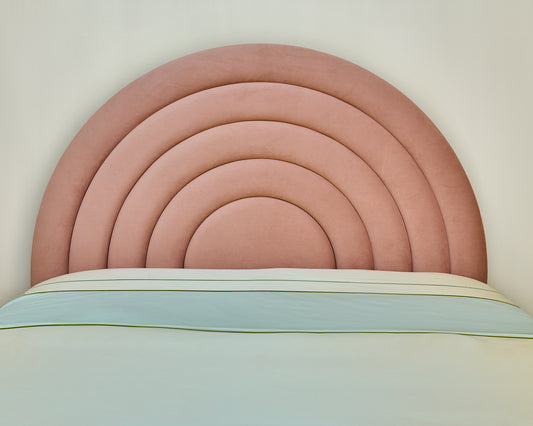 Circular Full wood x velvet Full Bed