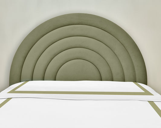 Olive Circular Full wood x velvet Full Bed