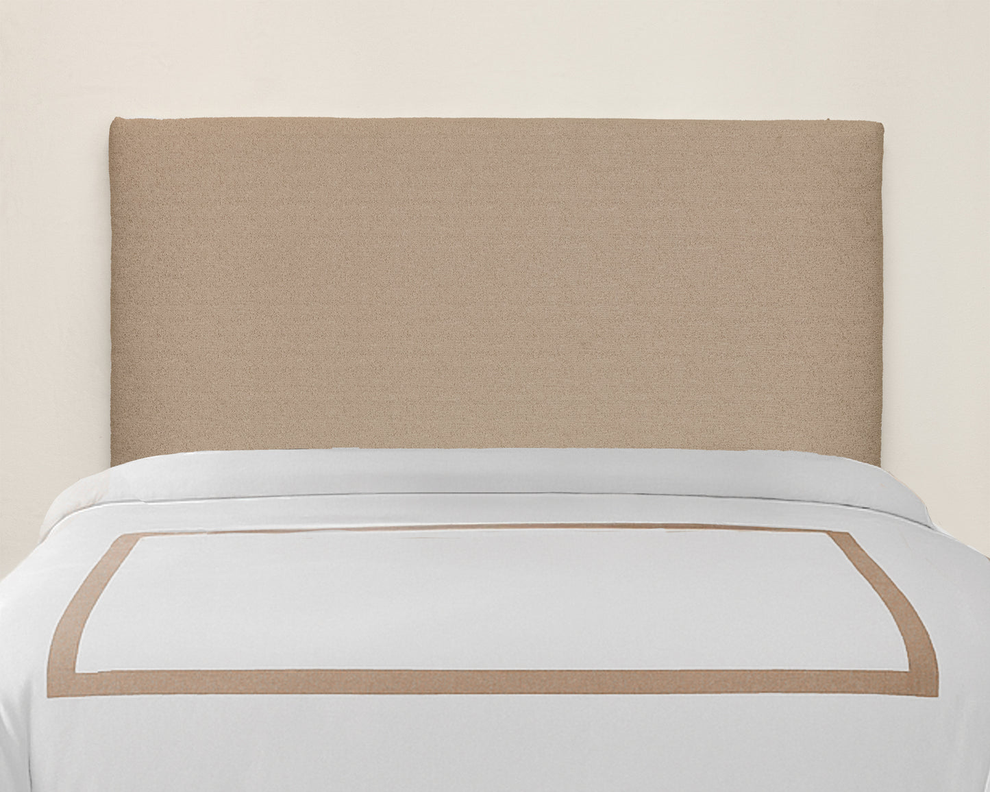 Beige Rectangular Full wood x velvet Full Bed