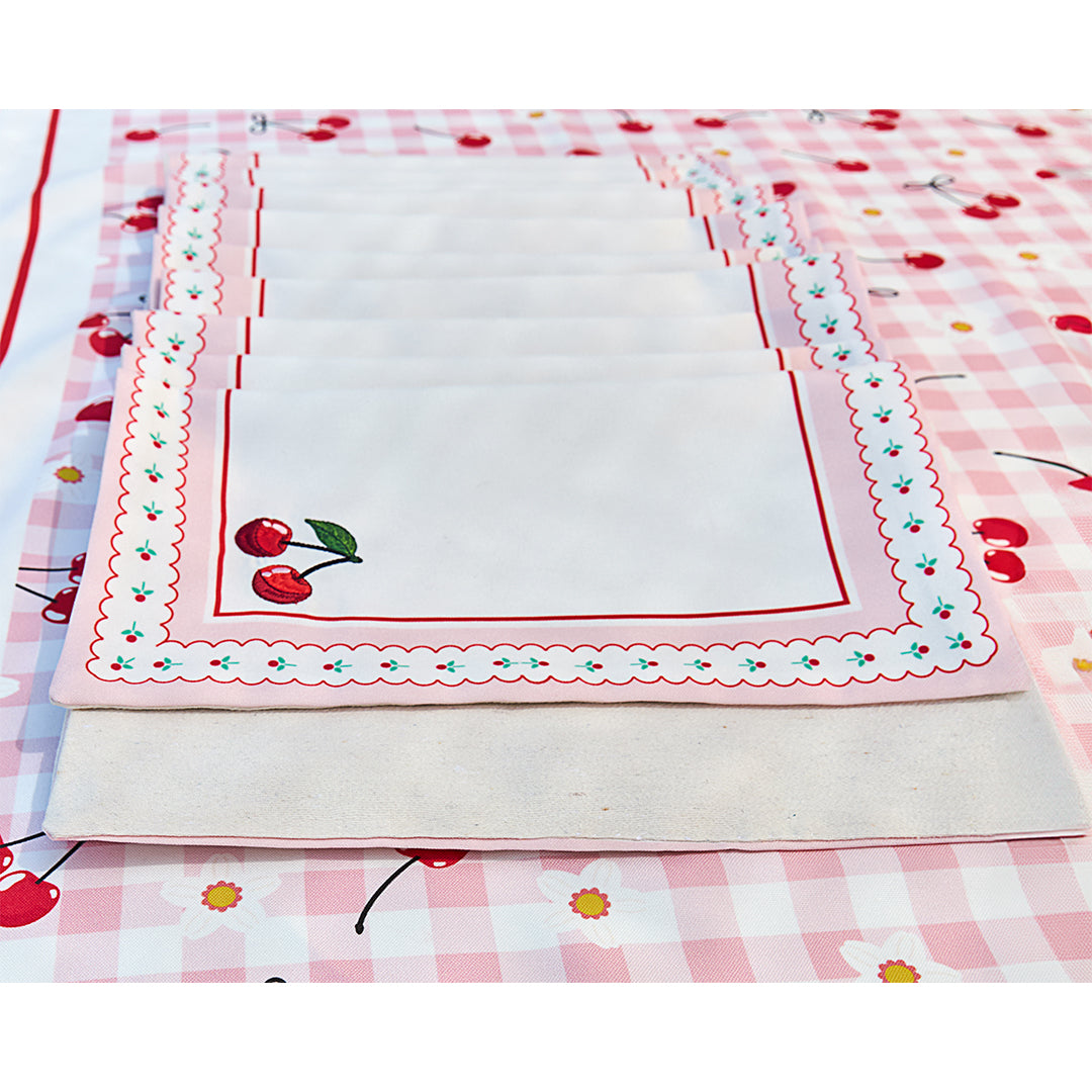 Cherries embroidered Placemats
