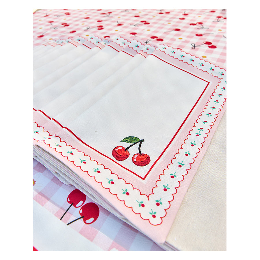 Cherries embroidered Placemats