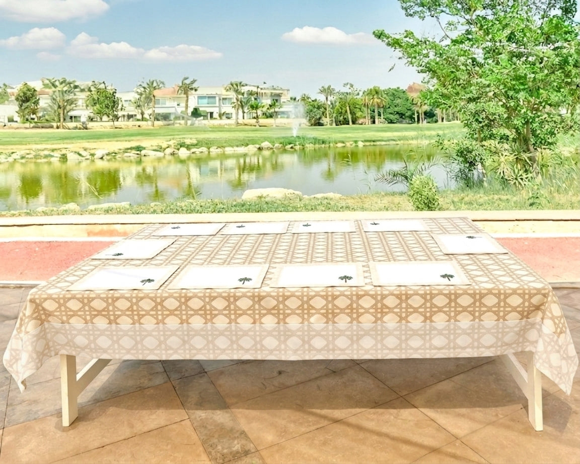 Rattan tablecloth
