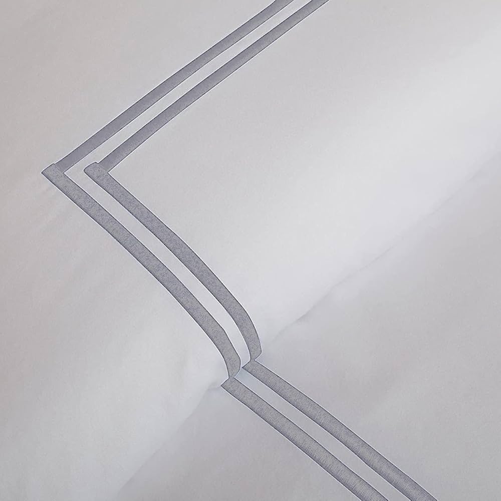 Embroidered 2 Frames White Pillow Cases
