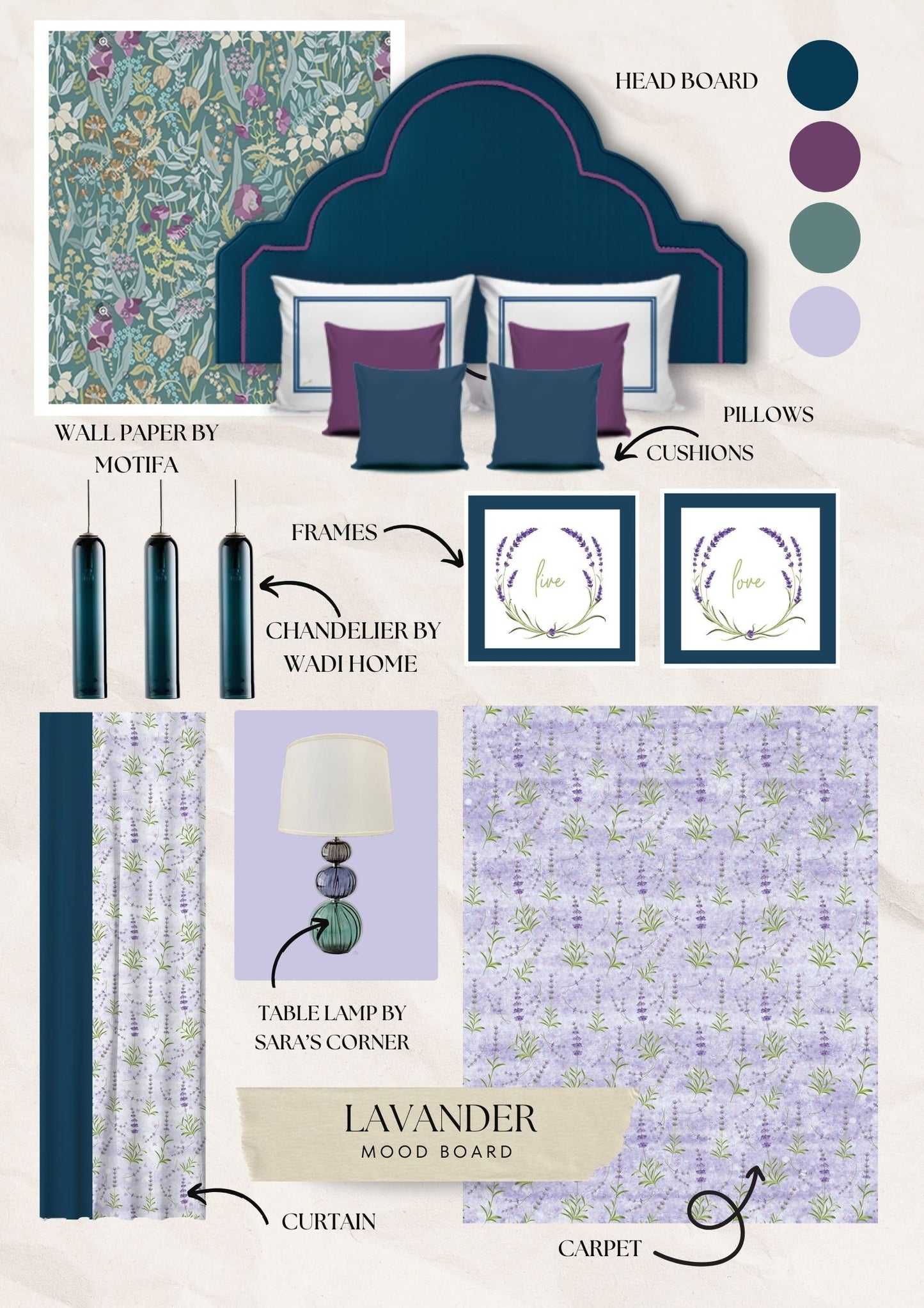 Lavender Table Lamp by Sara's Corner