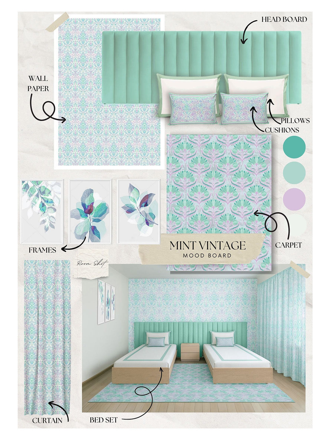Mint Vintage Cushion