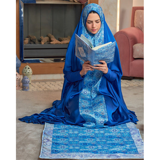 Blue Floral Full praying set .