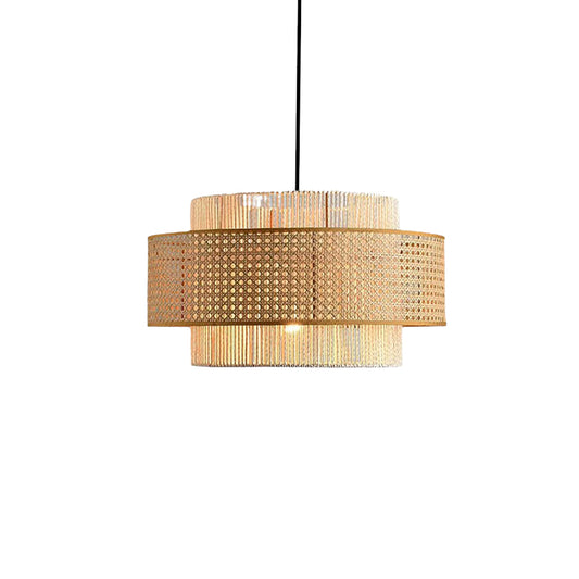 Double-Layer Rattan Pendant light by Wadi Home