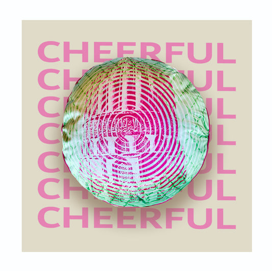 Pink green Dome Velvet Cushion
