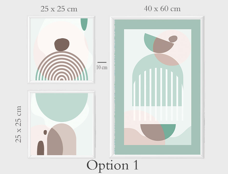 Green Shades Circles Frame Artwork