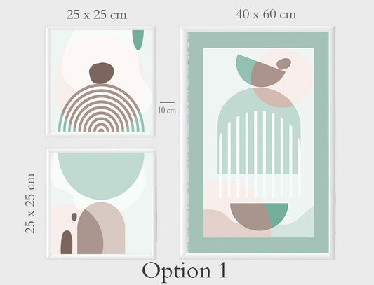 Green Shades Circles Frame Artwork