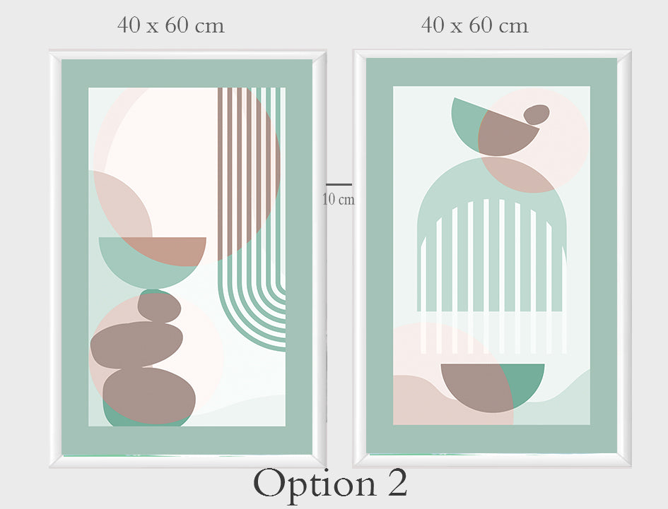 Green Shades Circles Frame Artwork