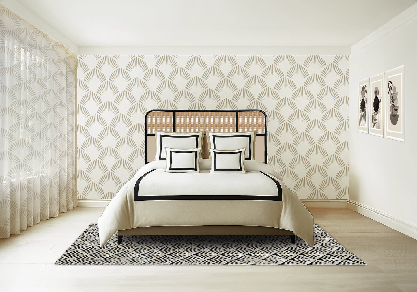 Beige Black Frame Artwork
