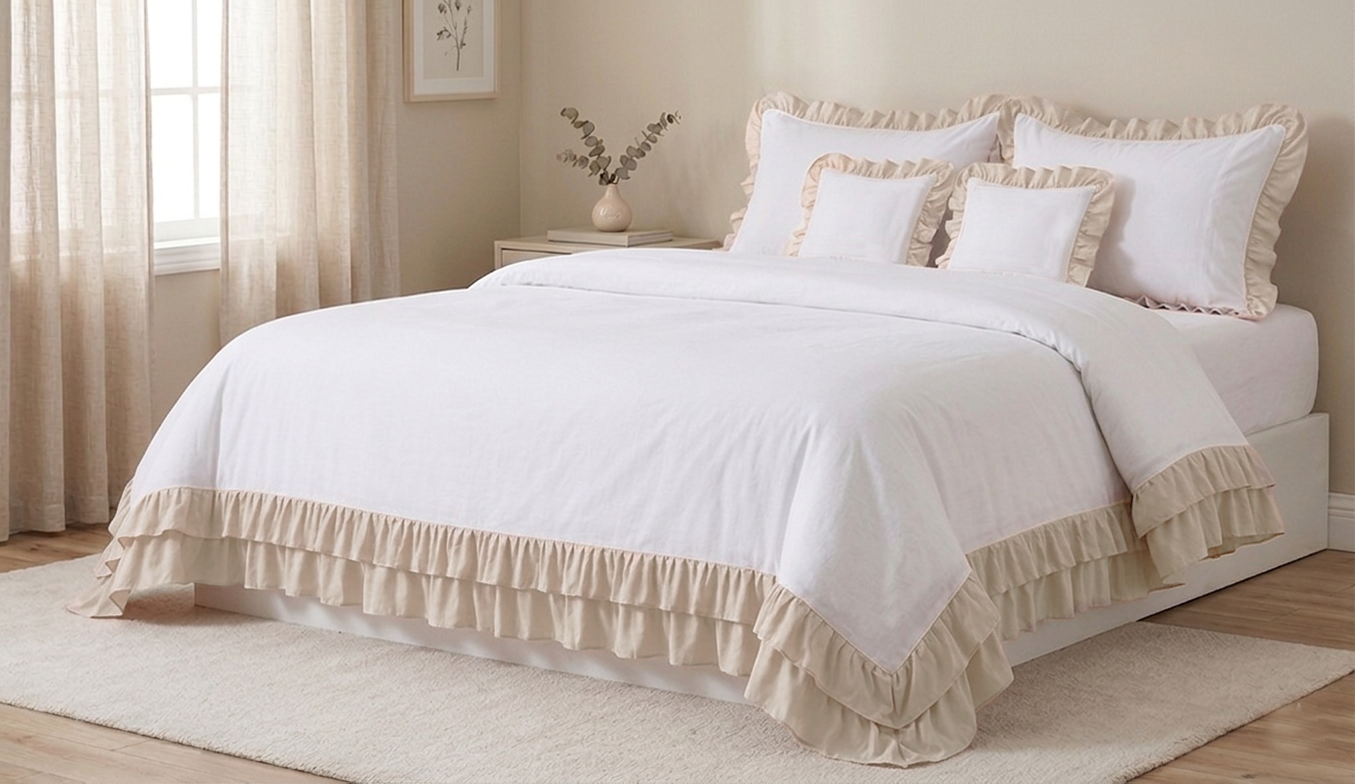 Ruffles Duvet cover+2 pillow cases