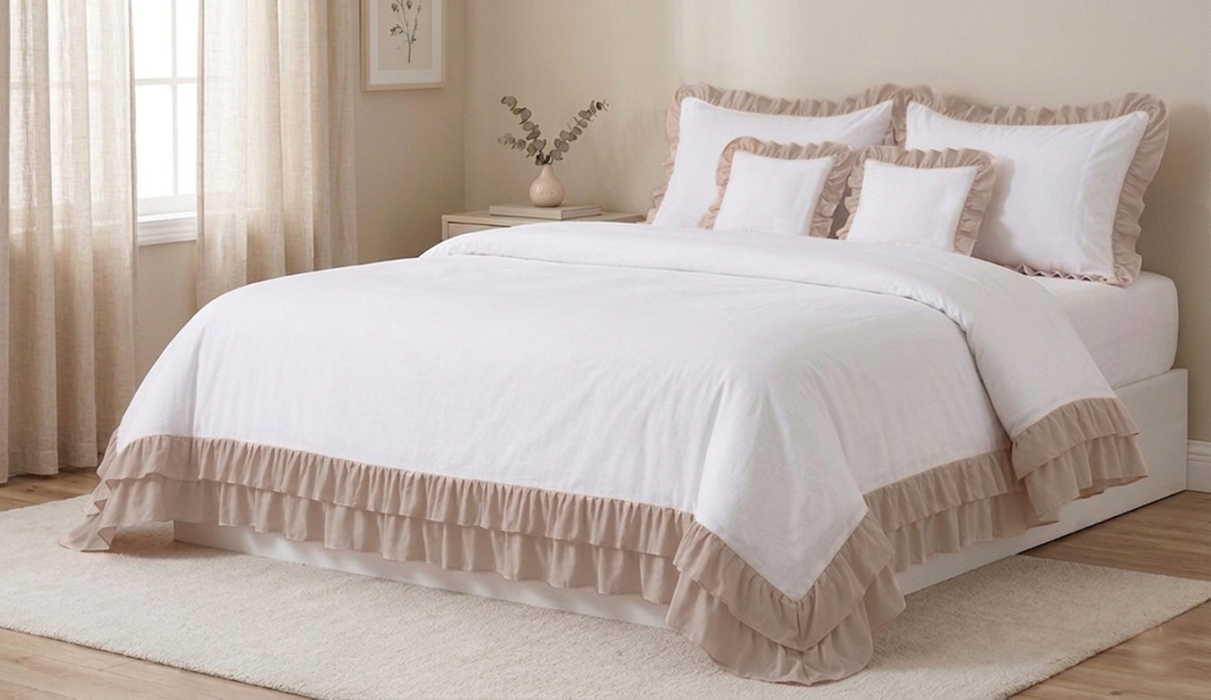 Ruffles Duvet cover+2 pillow cases