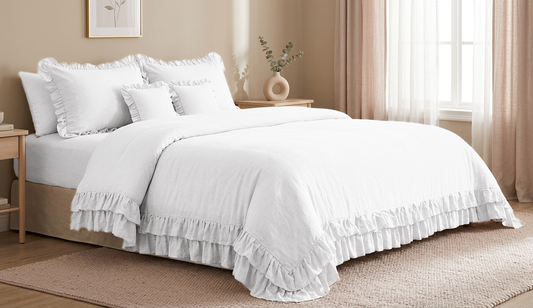 Ruffles Duvet cover+2 pillow cases