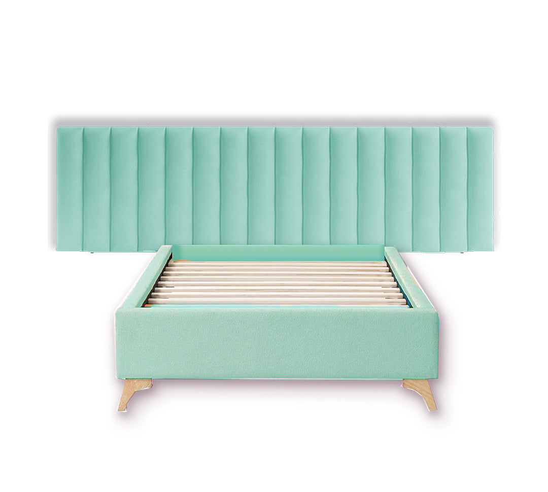 Mint Vintage Full wood x velvet Full Bed