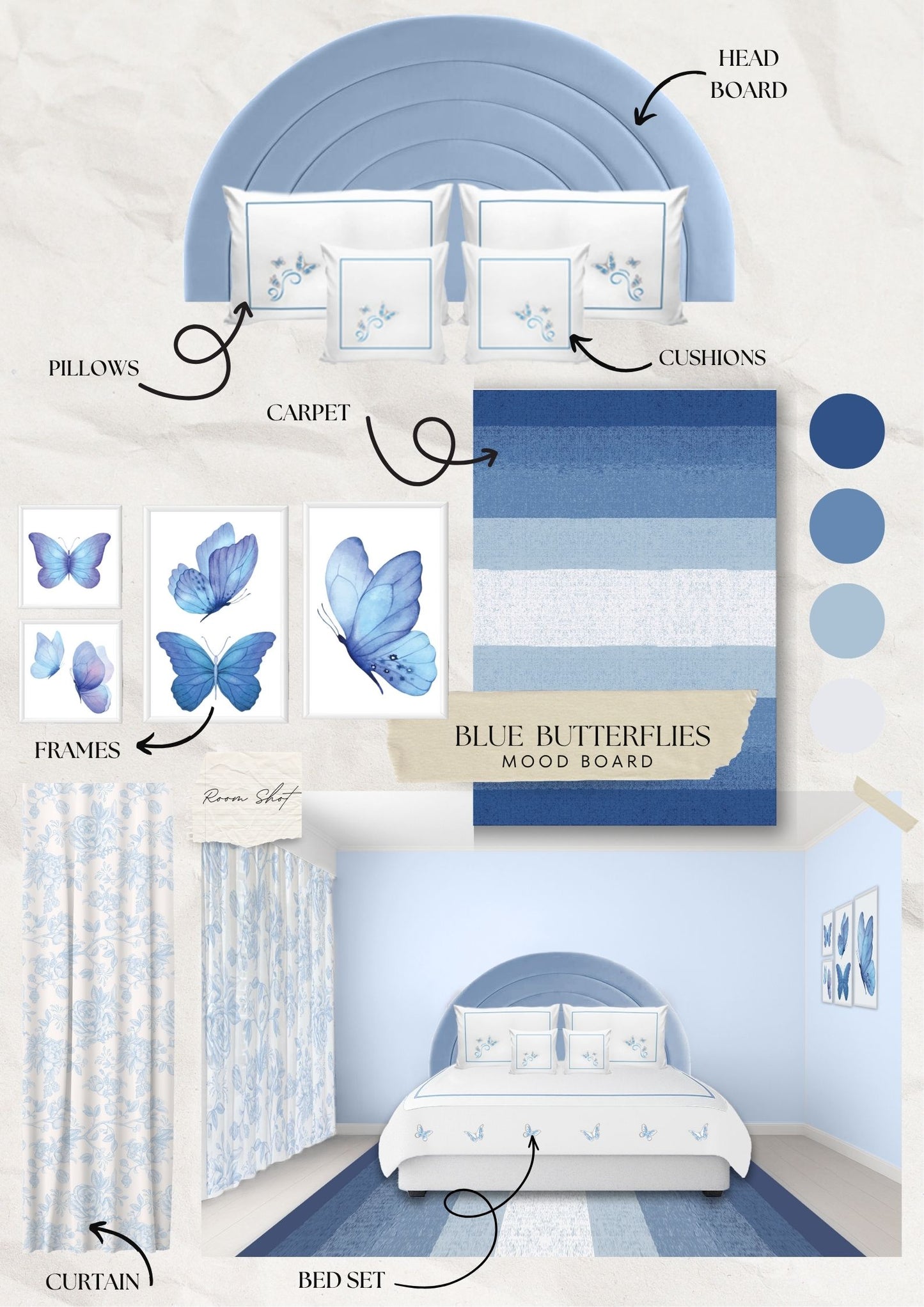 Blue Butterflies Carpet