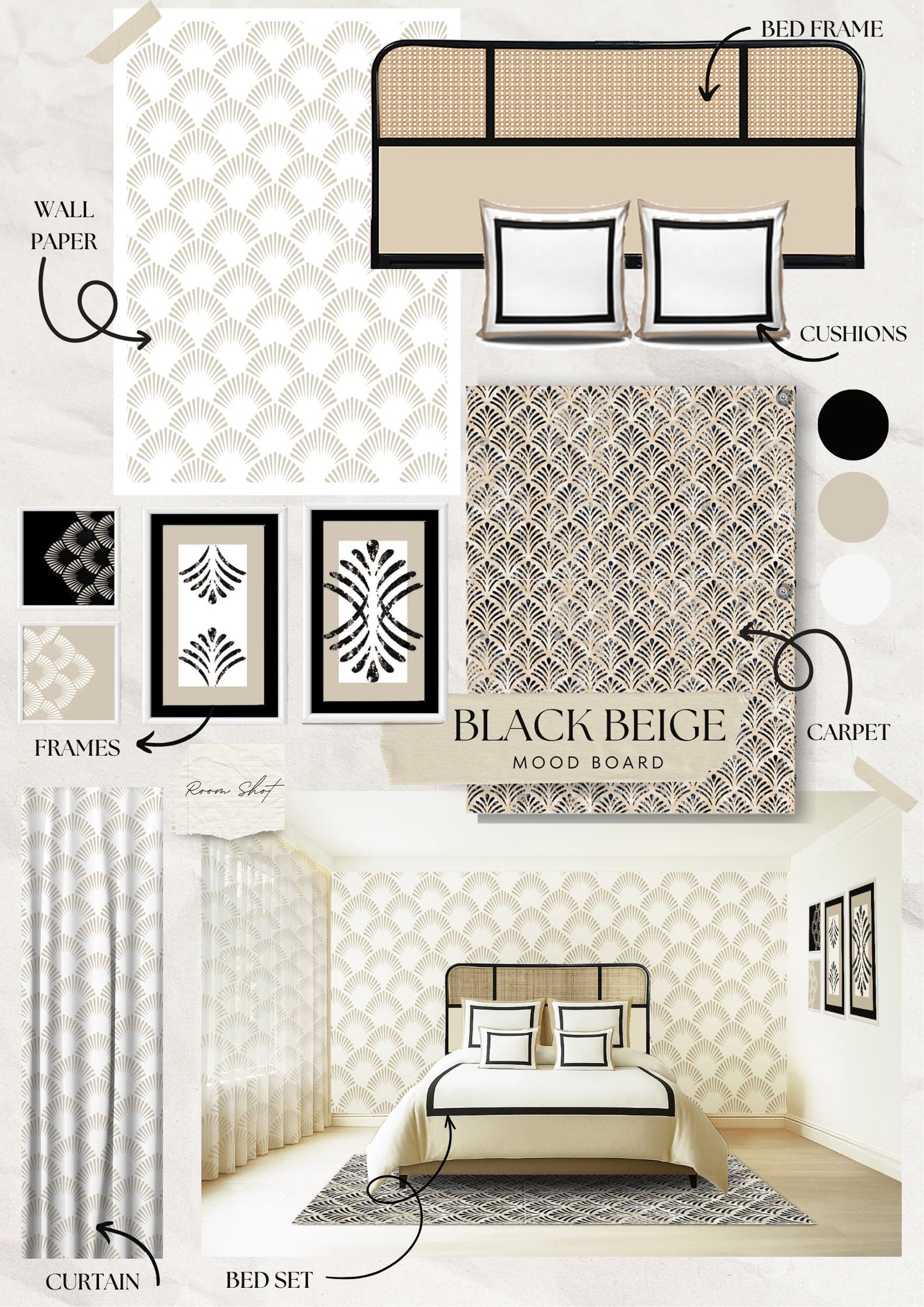 Beige Black Carpet.