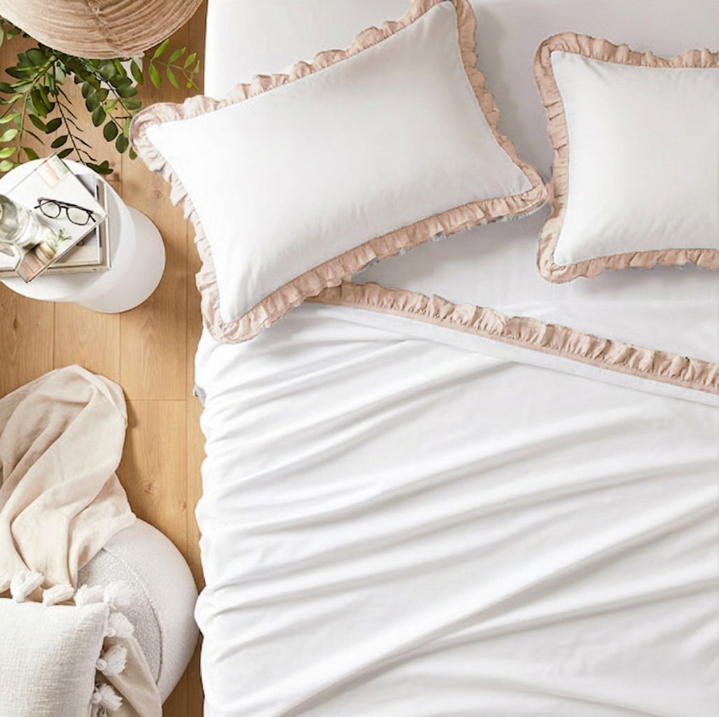 Ruffles Upper sheet+2 pillow cases