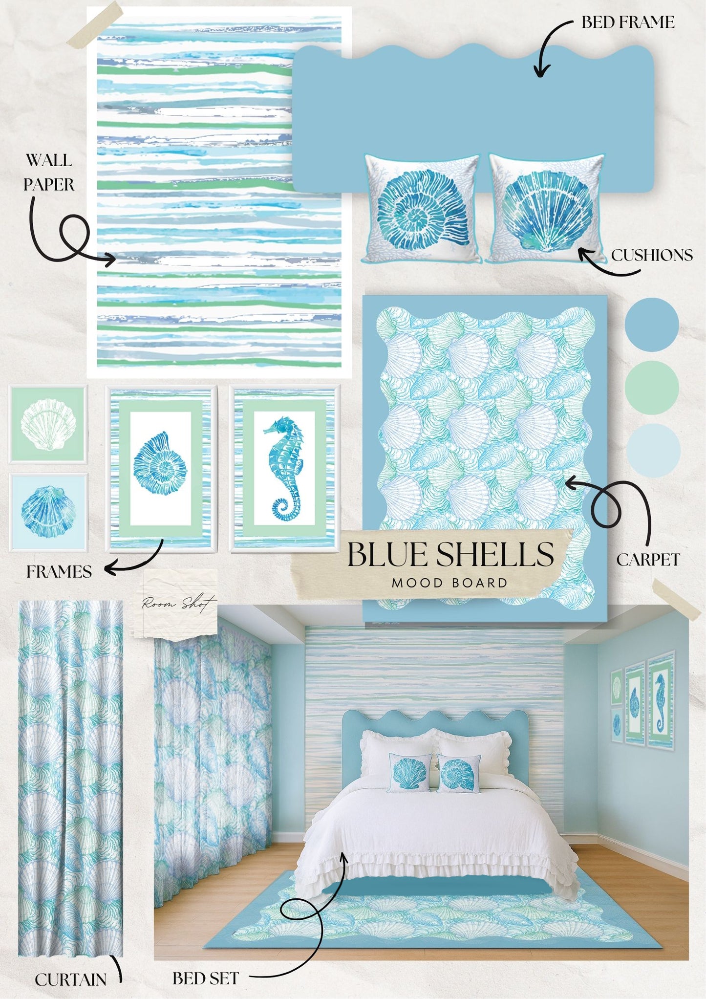 Blue Shell Cushion 1