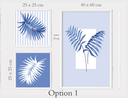 Blue Palm Frame Artwork