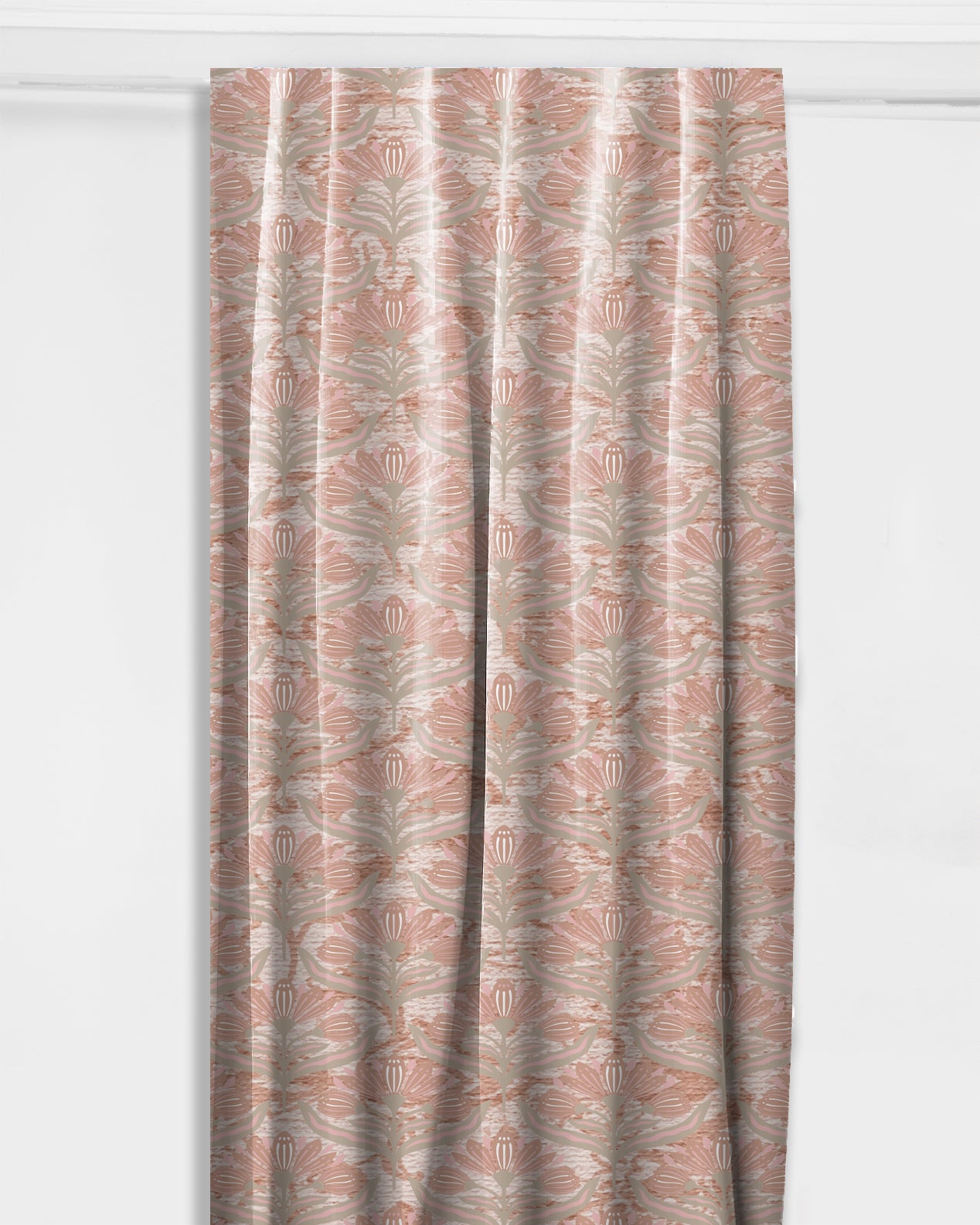 Salmon Flowers  Curtain