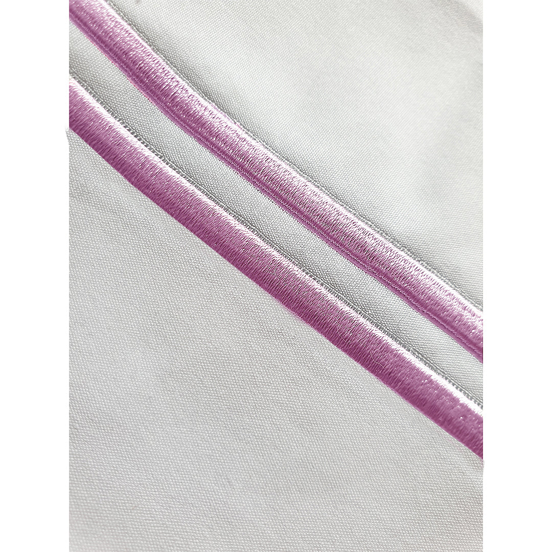 Embroidered 2 Frames White x Purple Pillow Cases
