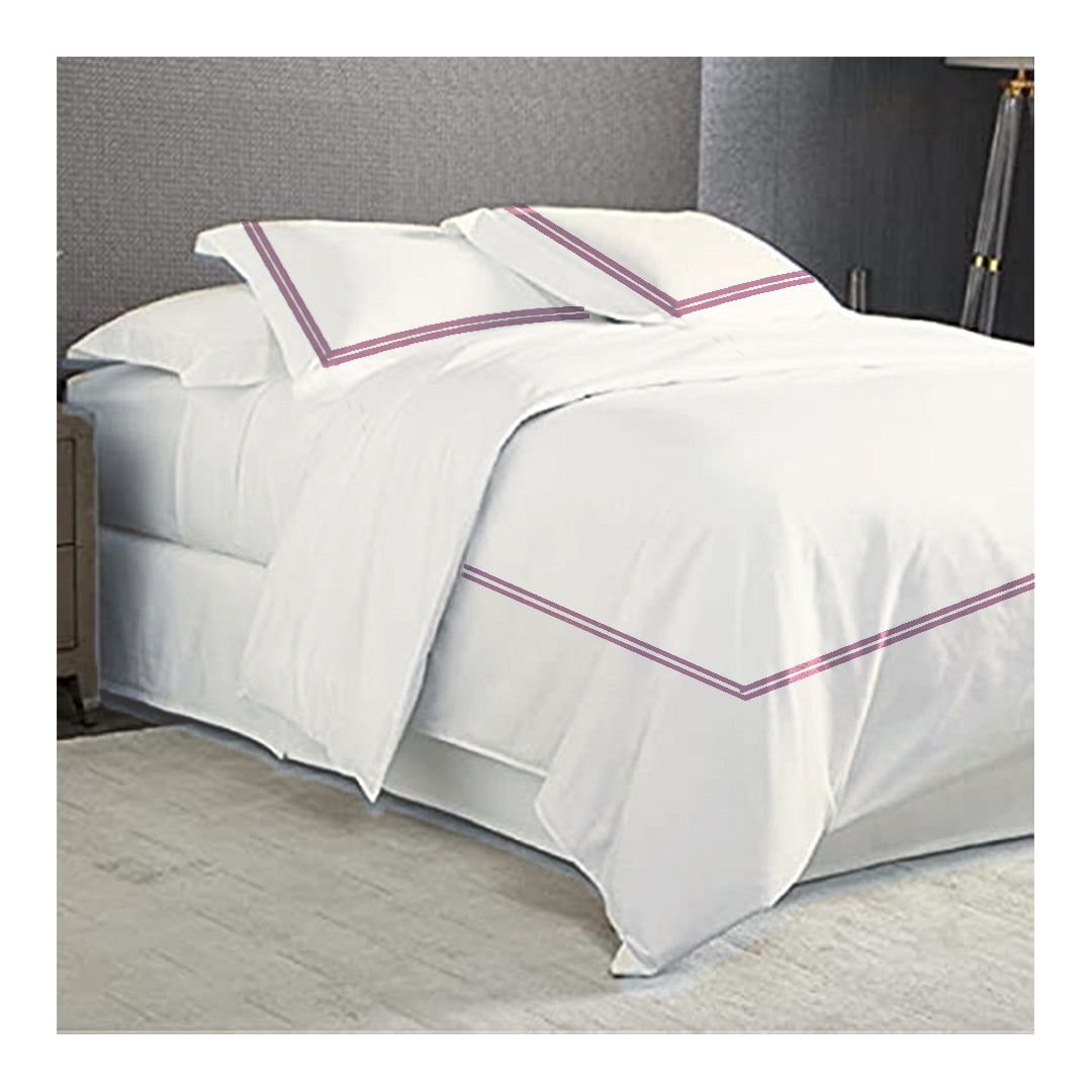 Embroidered  2 Frames Purple Duvet Cover