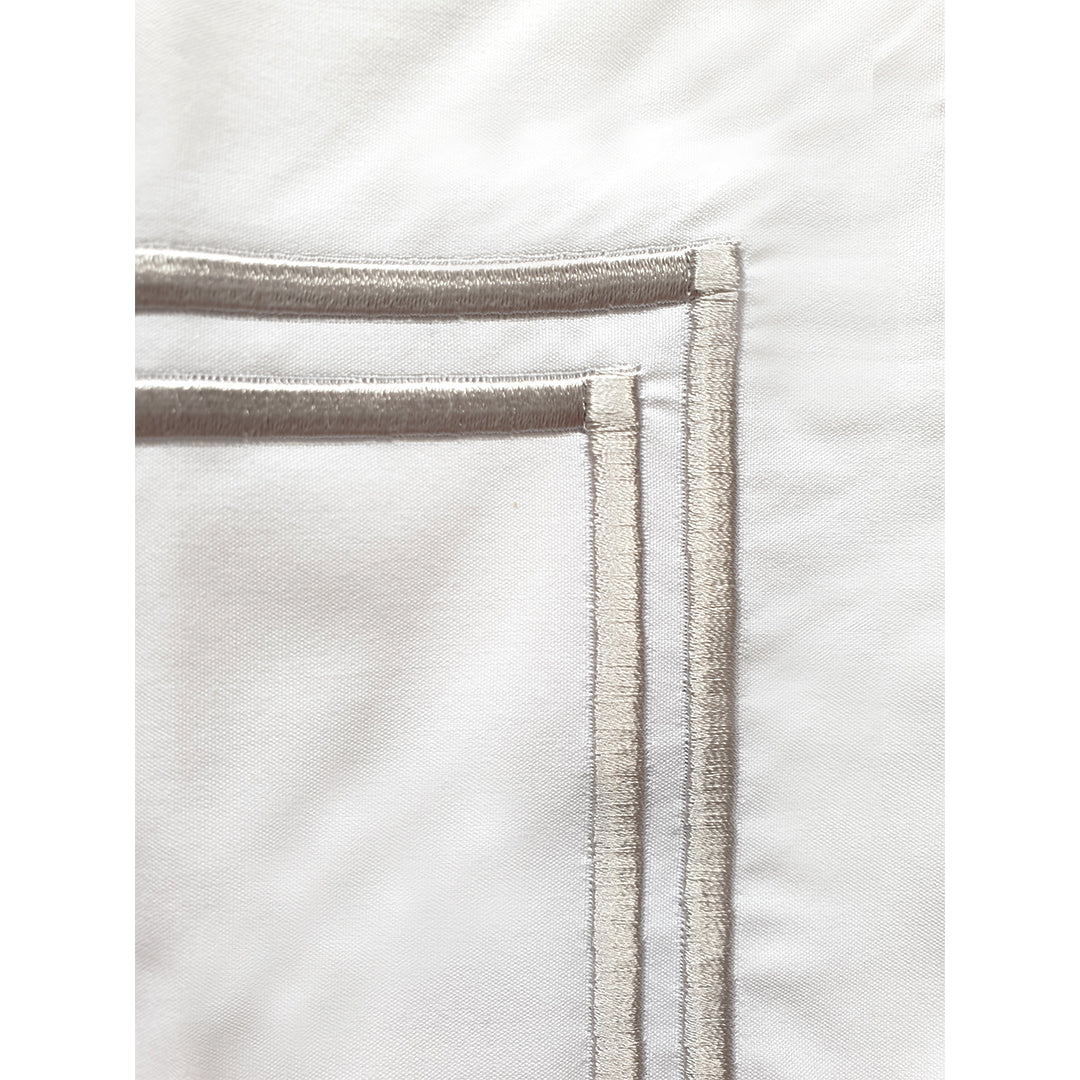 Embroidered 2 Frames Gray Pillow Cases
