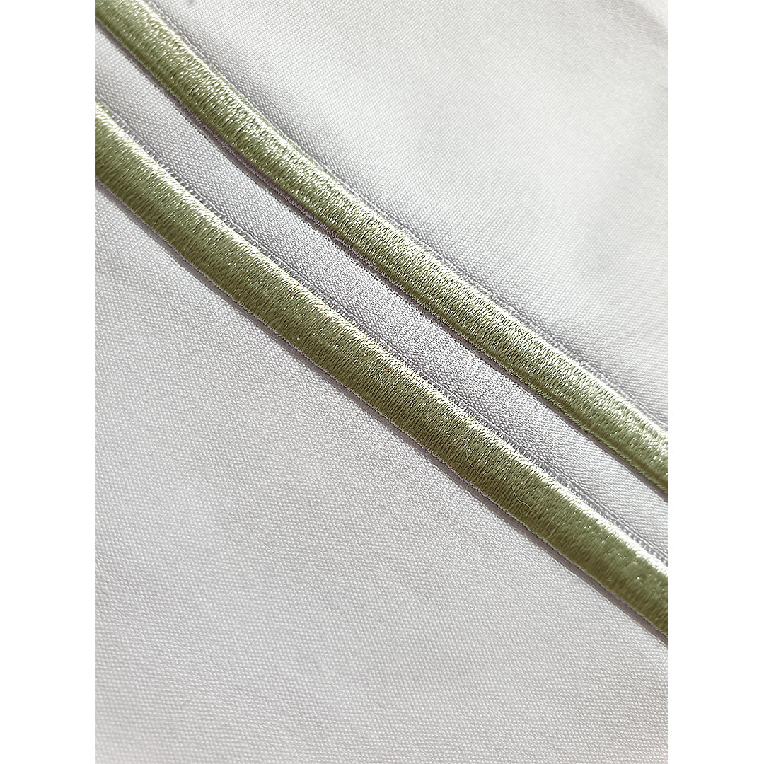 Embroidered  2 Frames Olive Duvet Cover