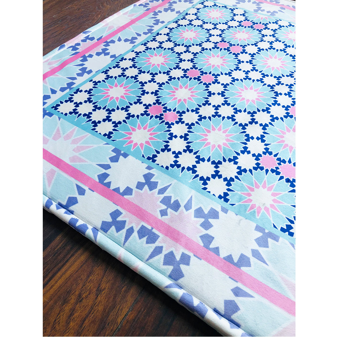 Pink flower Mandala Padded Praying Carpet