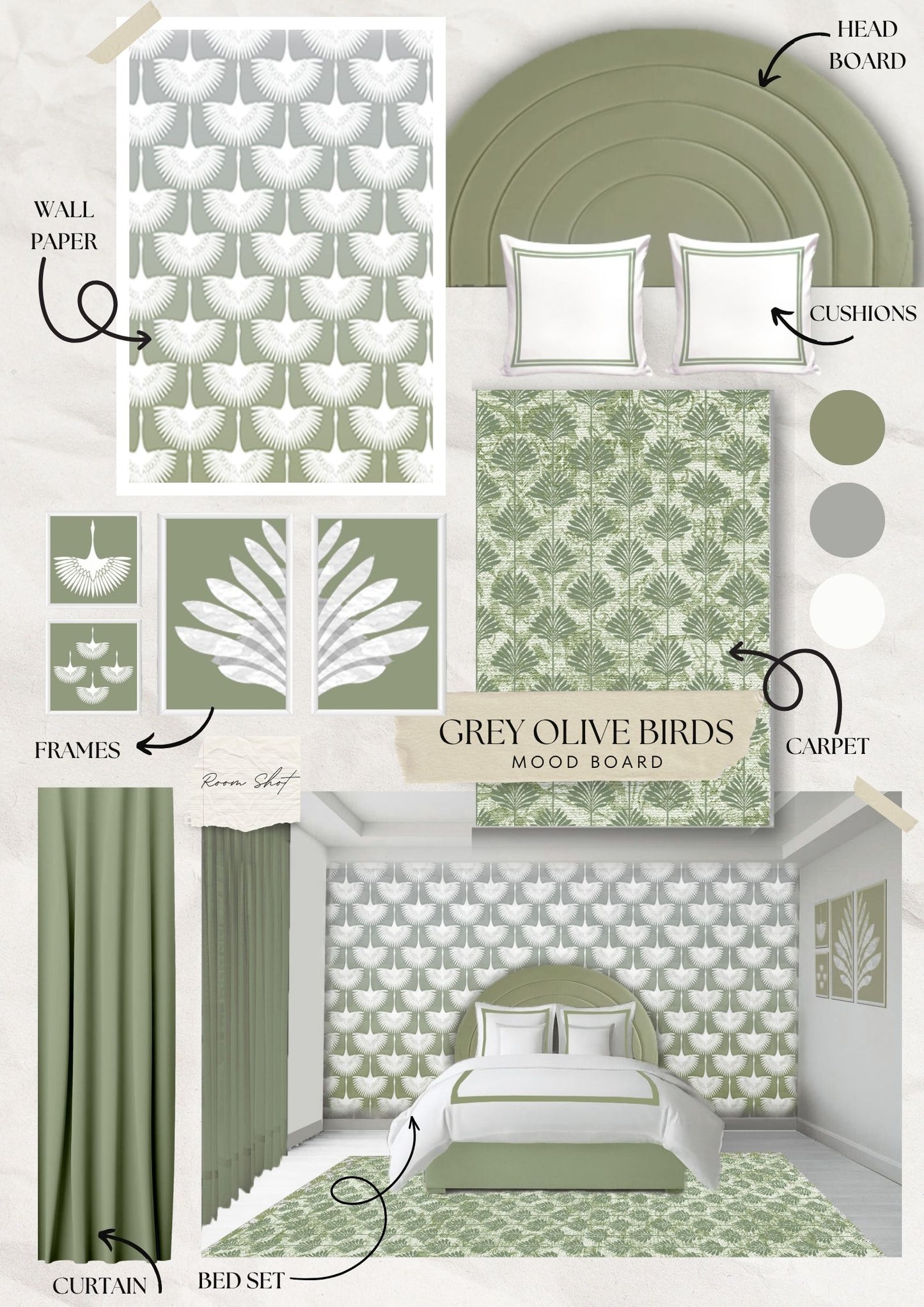 Gray olive  Frame Artwork.