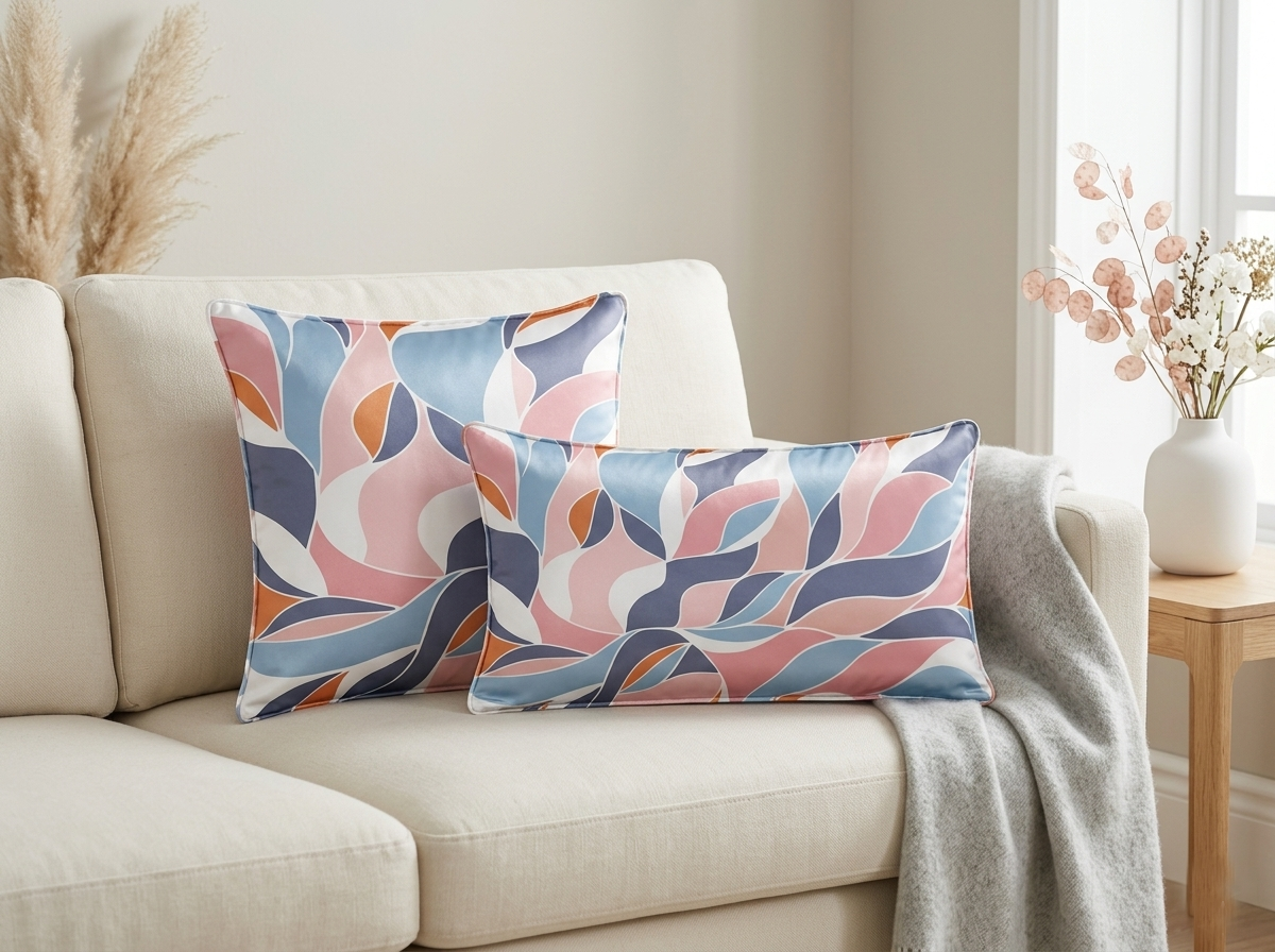 Pink blue Abstract Cushion