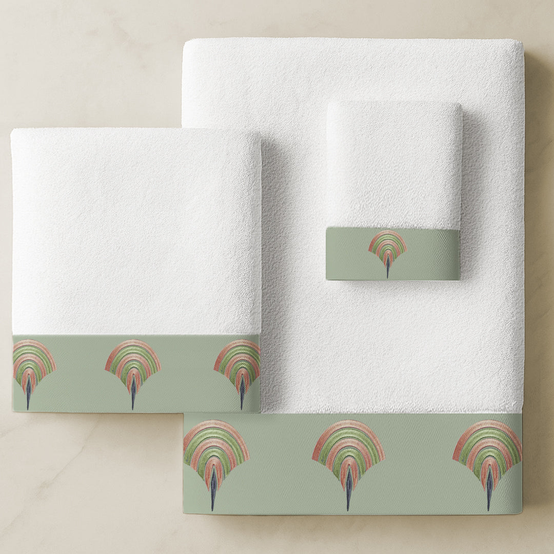 Green shades circles Towels