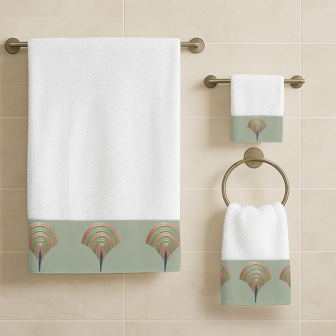 Green shades circles Towels