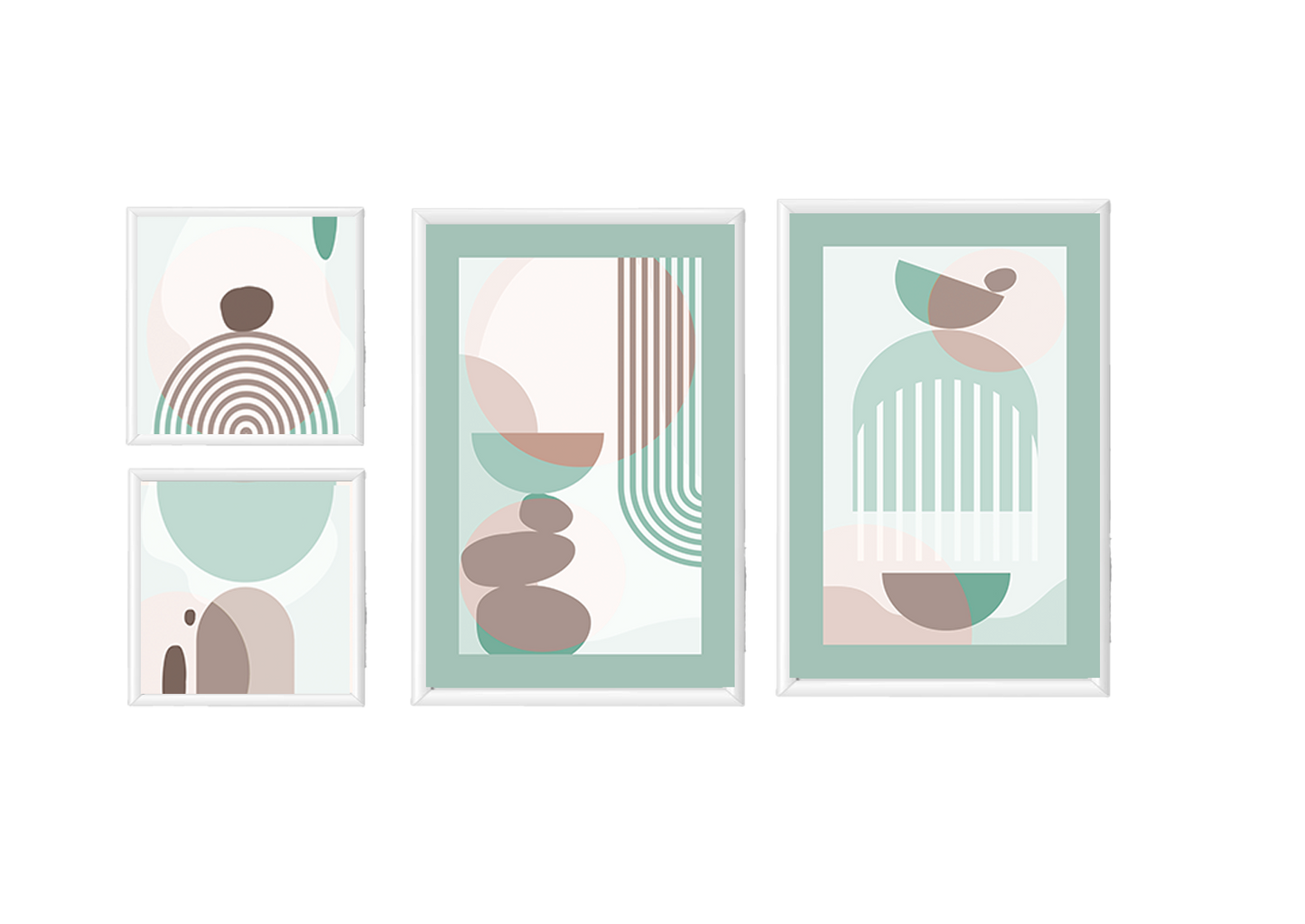 Green Shades Circles Frame Artwork