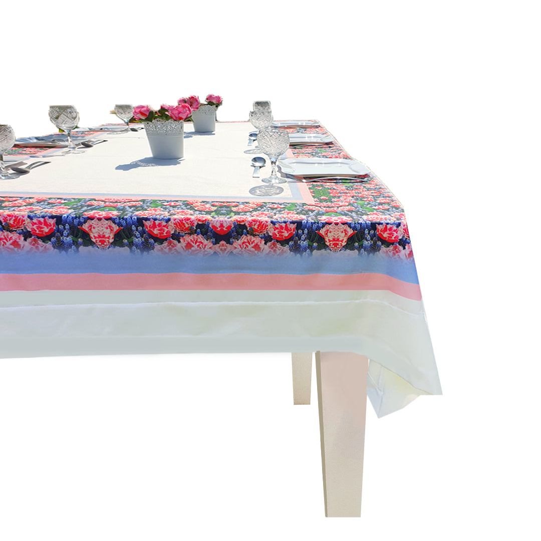 Salmon Flowery Rectangular Table cloth