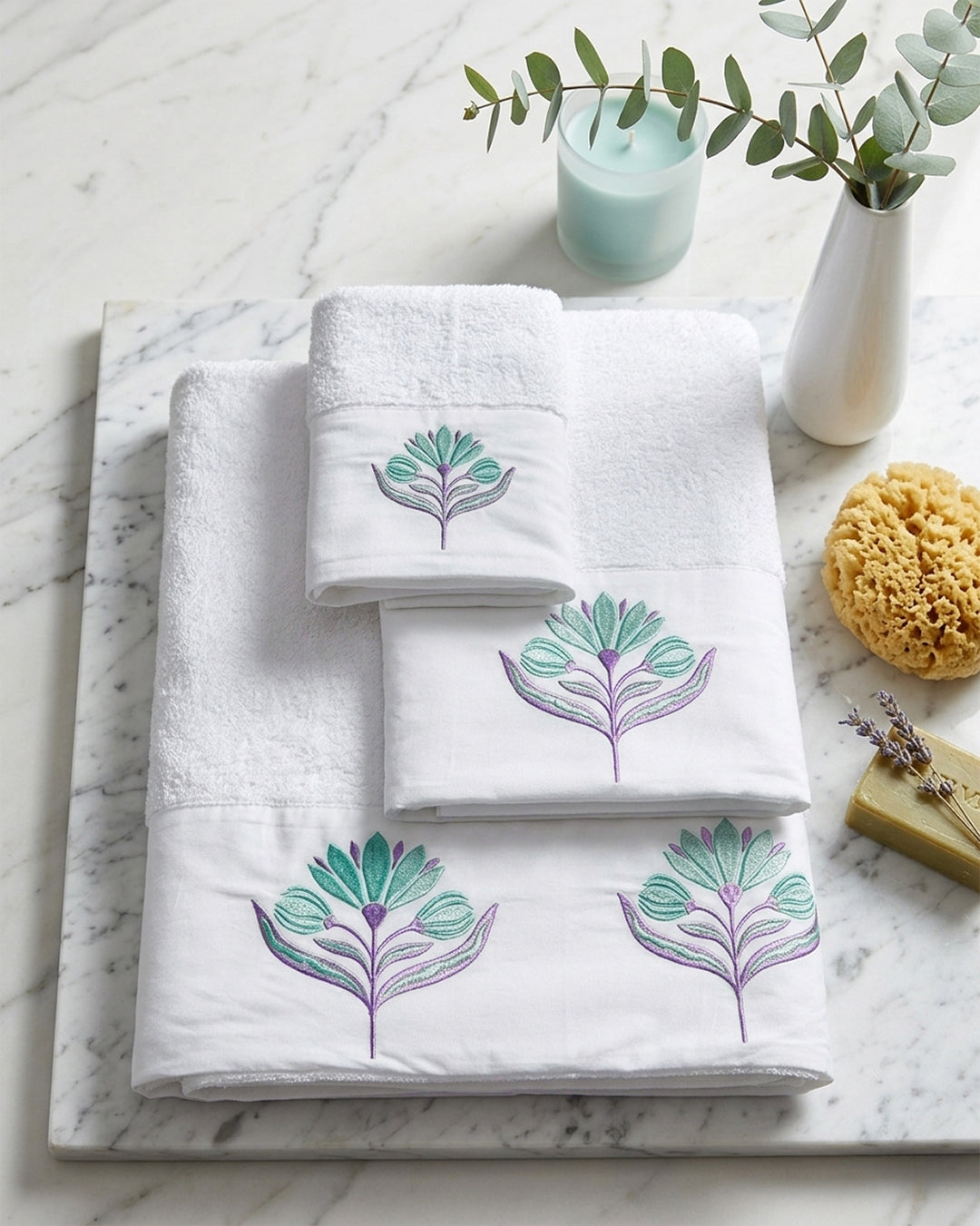 Embroidered Towels set.
