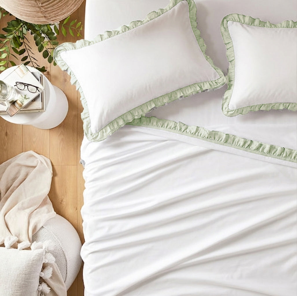 Ruffles Upper sheet+2 pillow cases