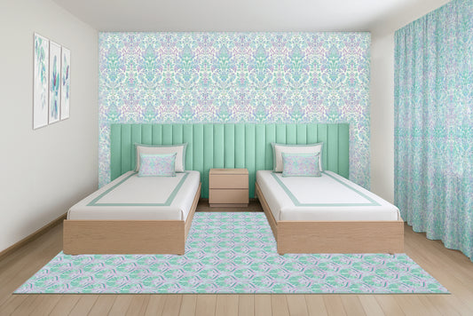 Mint Vintage Full wood x velvet Full Bed
