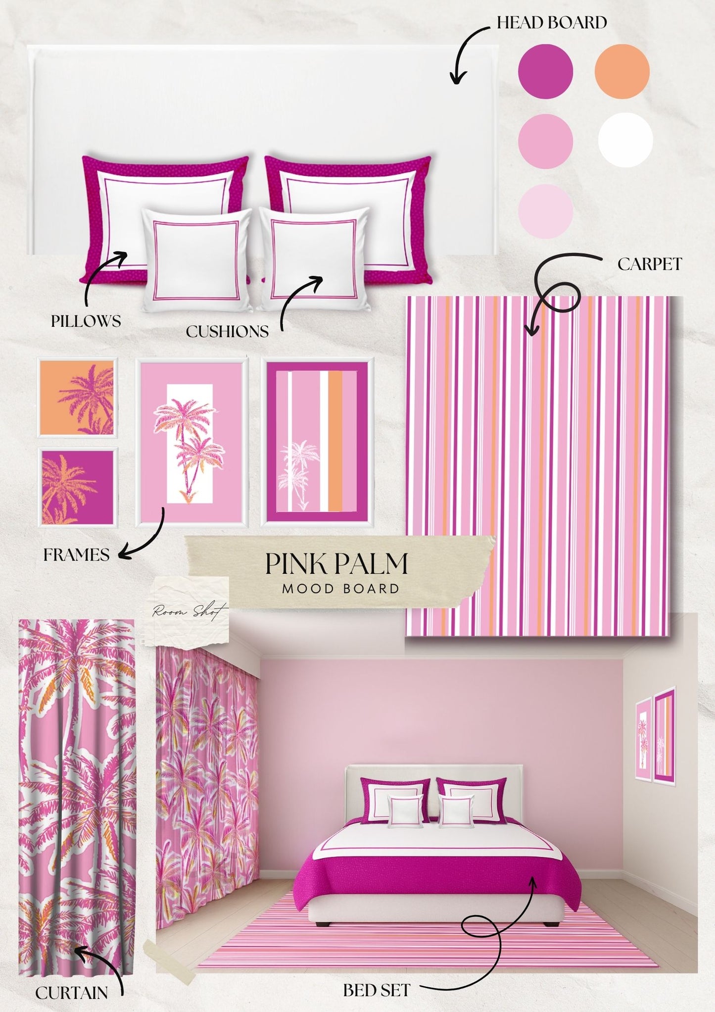 Pink Palm Frame Artwork.