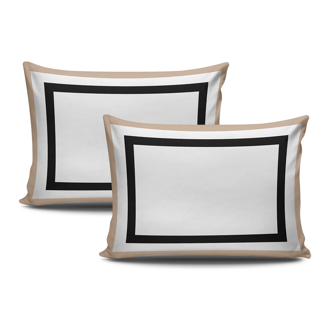Black Beige Pillow Cases