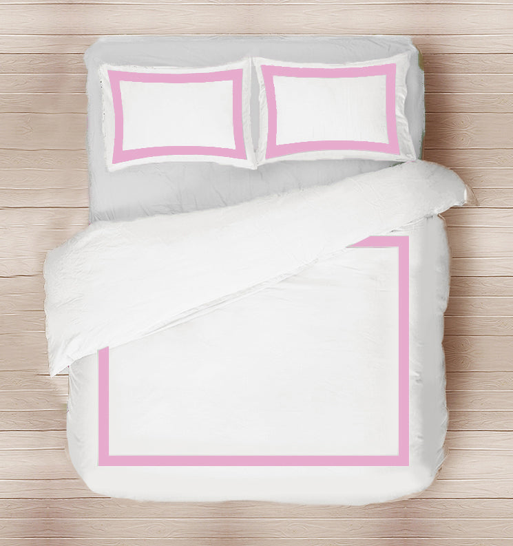 Purple White Borders Duvet cover