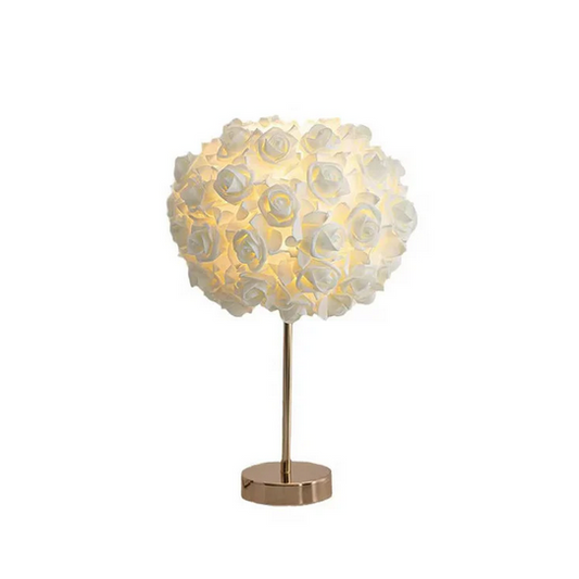 White Floral Rose Table Lamp