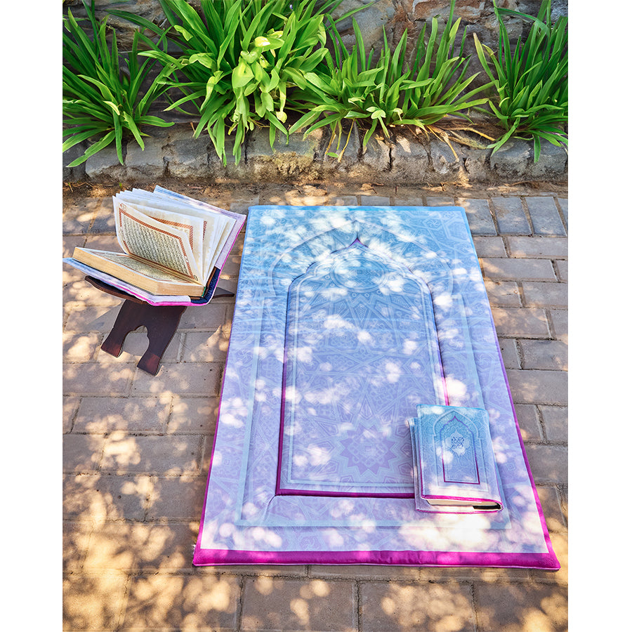 Light Purple Padded  Carpet + Quran Cover